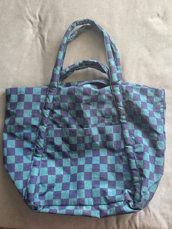BAGGU Handbags - BAGGU check navy green cloud bag